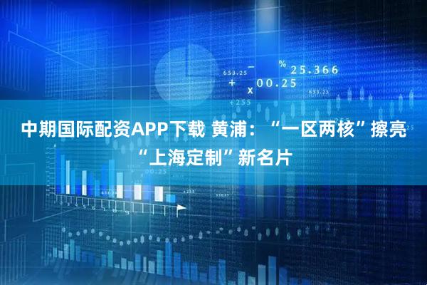 中期国际配资APP下载 黄浦：“一区两核”擦亮“上海定制”新名片